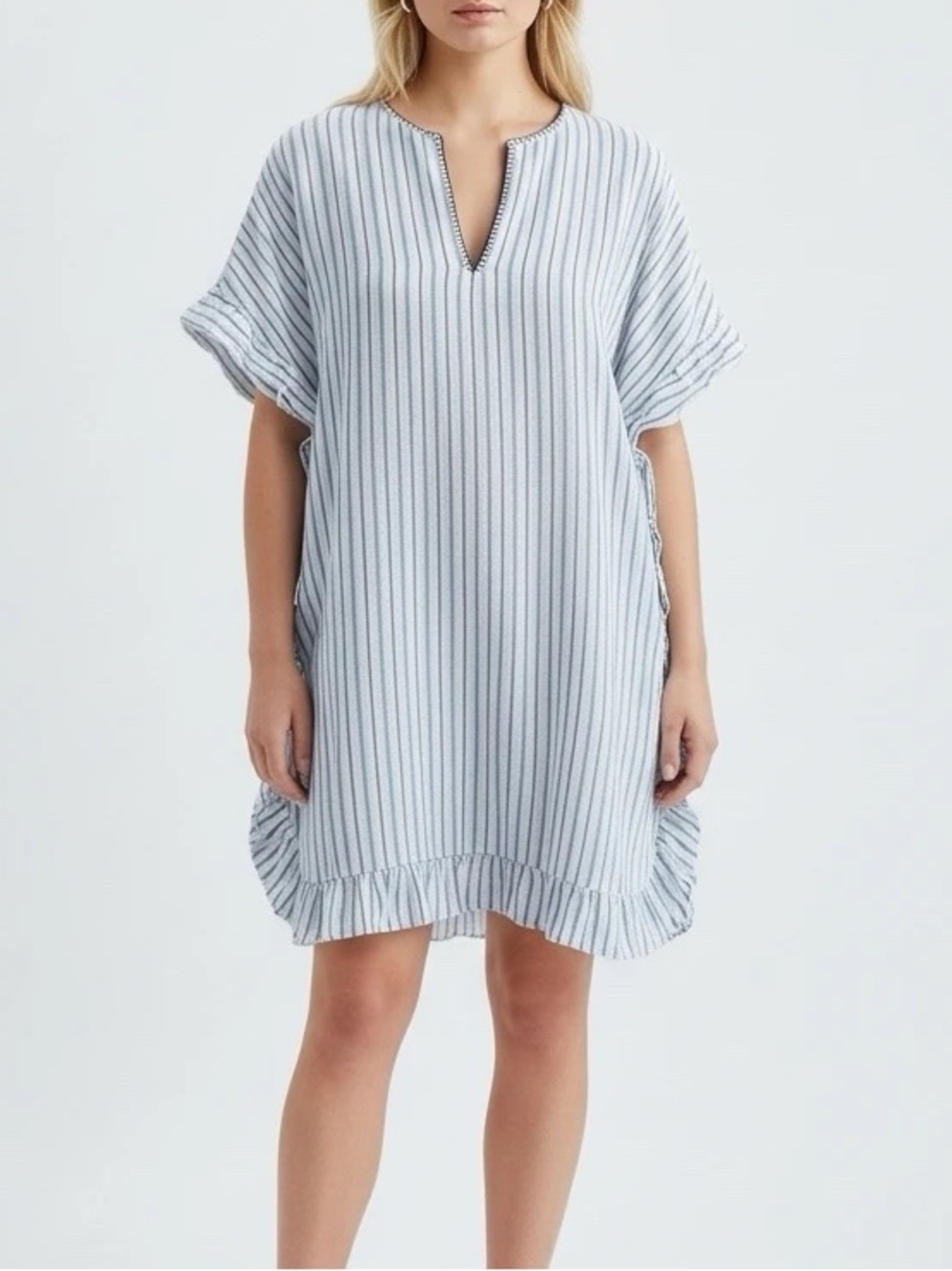 BCBG Blue & White Striped Dress